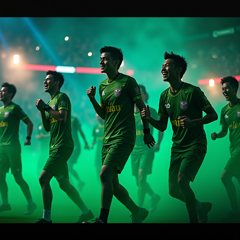 Epic montage of the most memorable mobile esports moments from 2024 including clutch plays, championship celebrations, emotional player reactions, record-breaking performances, dramatic tournament finals with green accent lighting and energetic composition