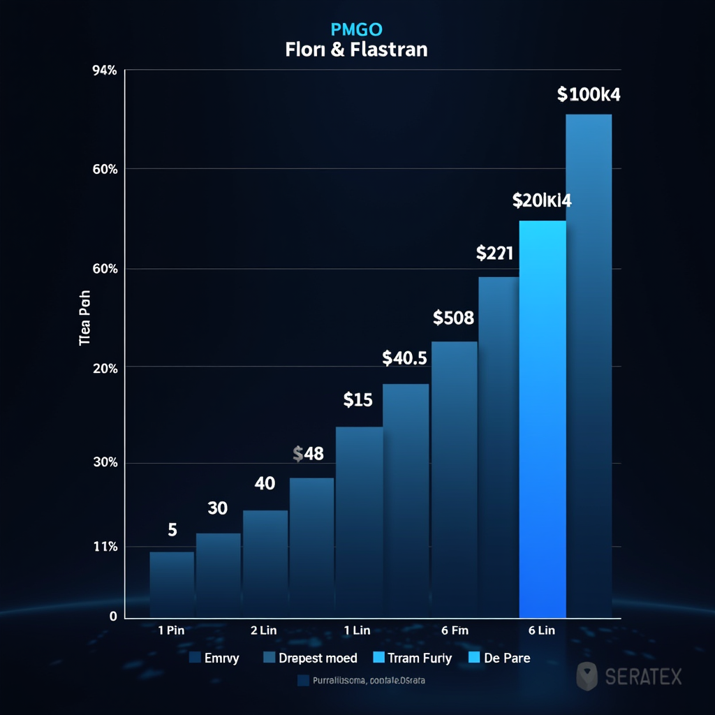 Visual chart showing PMGC 2024 prize pool distribution across top 8 teams, bar graph with Team Fury at $500k highlighted in blue, descending amounts for other teams, total $2M prize pool indicated